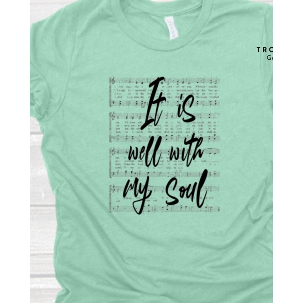 It Is Well With My Soul T-Shirt Bella Canvas Unisex Adult Large Hymn Faith Music